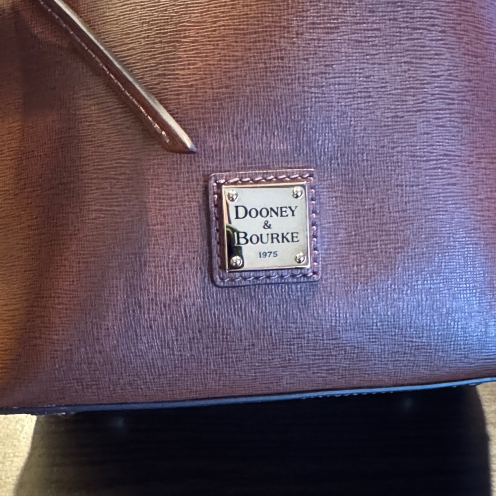Dooney & Bourke Saffiano Dark Brown Bucket Bag - Picture 2 of 12